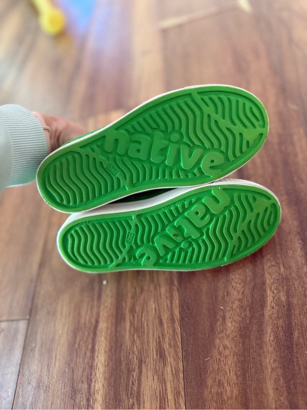 Native Kids Green EVA Slip-On Water Shoes with White Toe - Picture 3 of 5